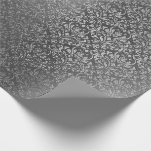 Damastast kunglig metallisk silvergråttgrafit presentpapper