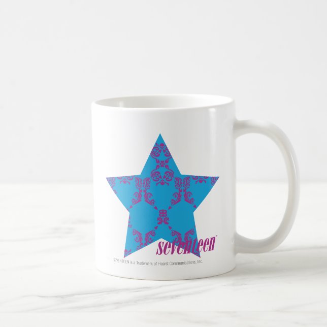 Damastast Lila-Aqua 2 Kaffemugg (Höger)