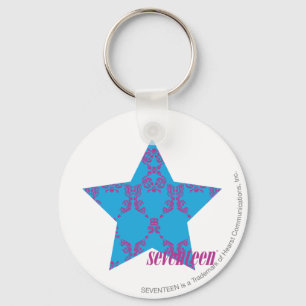 Damastast Lila-Aqua 2 Nyckelring