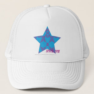 Damastast Lila-Aqua 2 Truckerkeps