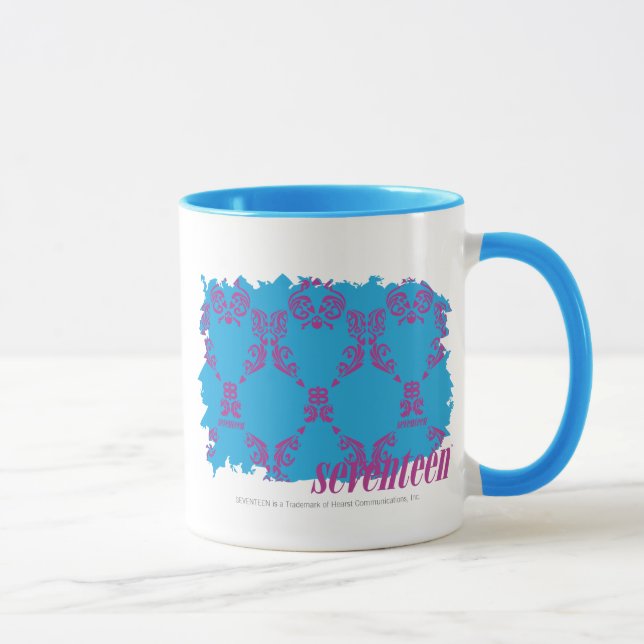 Damastast Lila-Aqua 4 Mugg (Höger)