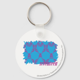 Damastast Lila-Aqua 4 Nyckelring