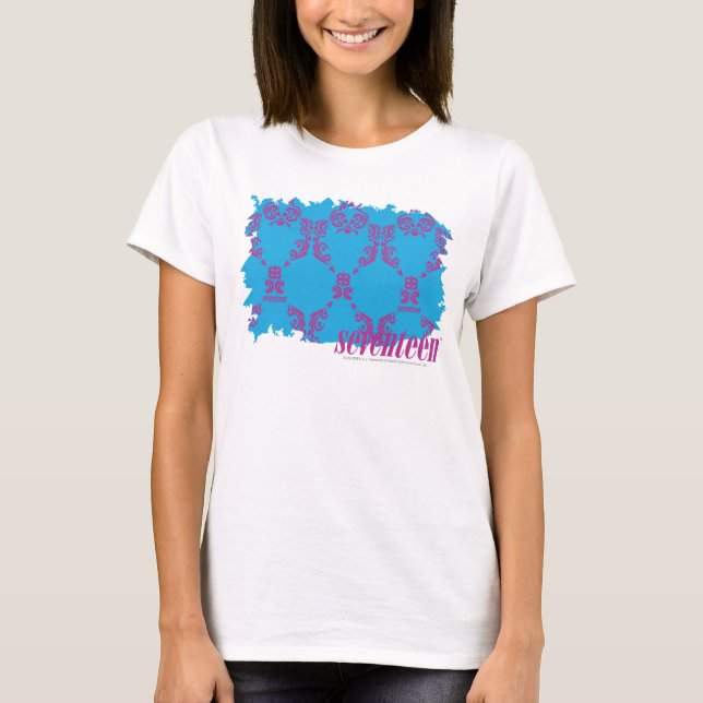 Damastast Lila-Aqua 4 Tee Shirt (Framsida)