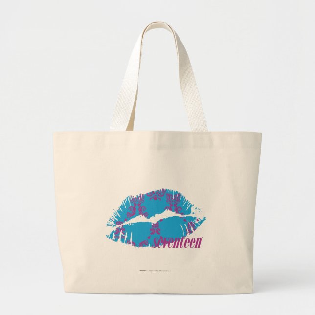 Damastast Lila-Aqua Jumbo Tygkasse (Framsidan)