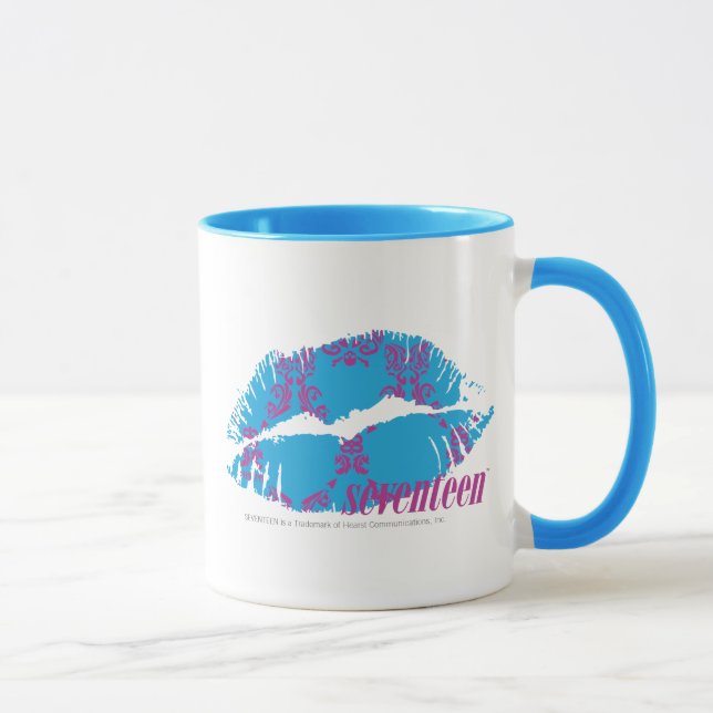 Damastast Lila-Aqua Mugg (Höger)