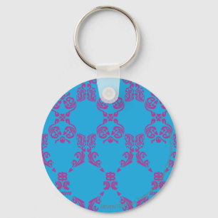 Damastast Lila-Aqua Nyckelring