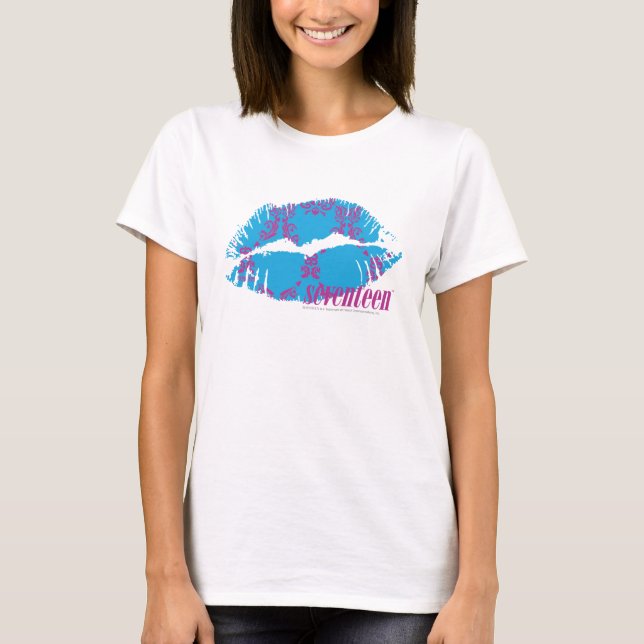 Damastast Lila-Aqua Tee Shirt (Framsida)