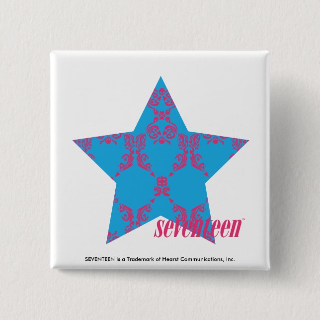 Damastast Magenta-Aqua 2 Knapp (Framsida)