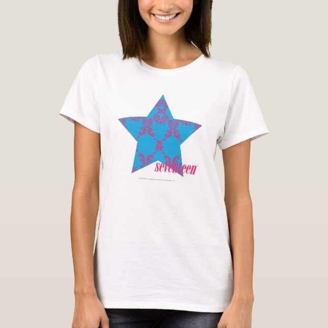 Damastast Magenta-Aqua 2 Tee Shirt (Framsida)
