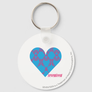 Damastast Magenta-Aqua 3 Nyckelring