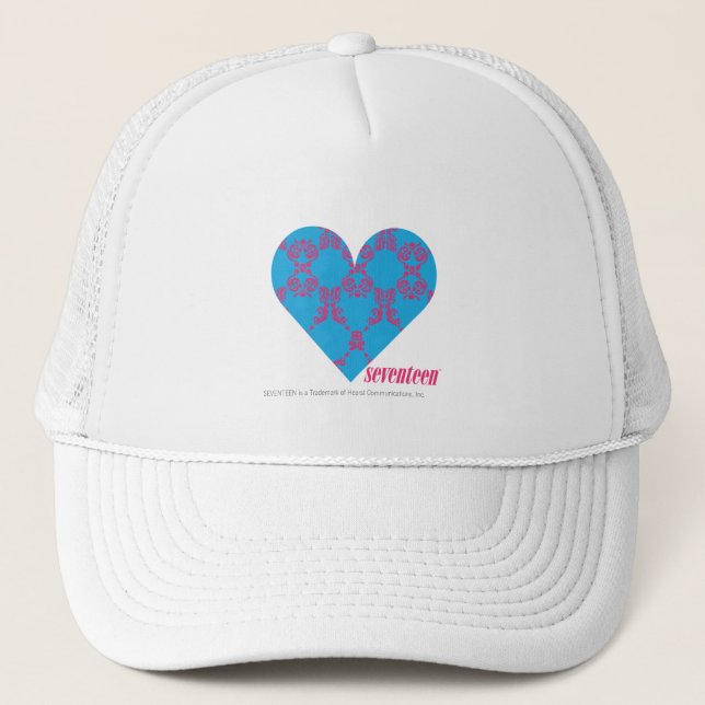 Damastast Magenta-Aqua 3 Truckerkeps (Framsida)