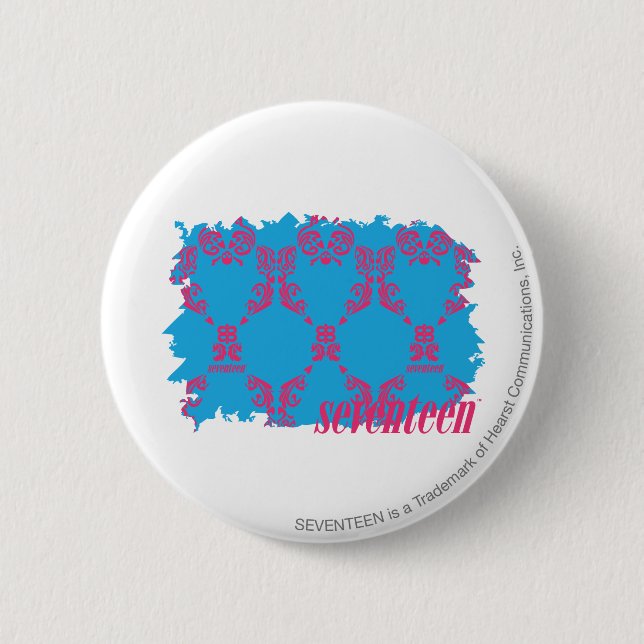 Damastast Magenta-Aqua 4 Knapp (Framsida)