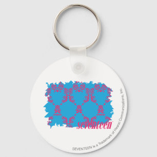 Damastast Magenta-Aqua 4 Nyckelring