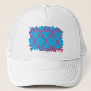 Damastast Magenta-Aqua 4 Truckerkeps