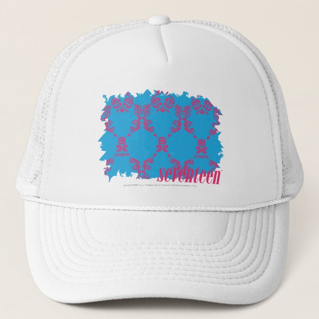 Damastast Magenta-Aqua 4 Truckerkeps (Framsida)