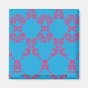 Damastast Magenta-Aqua Magnet