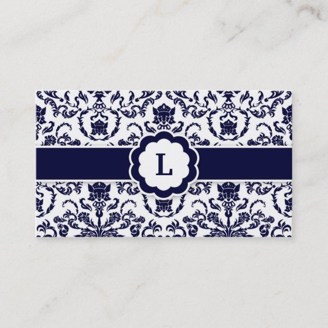 Damastast Monogrammarin för 311 Lauren Visitkort (Framsida)