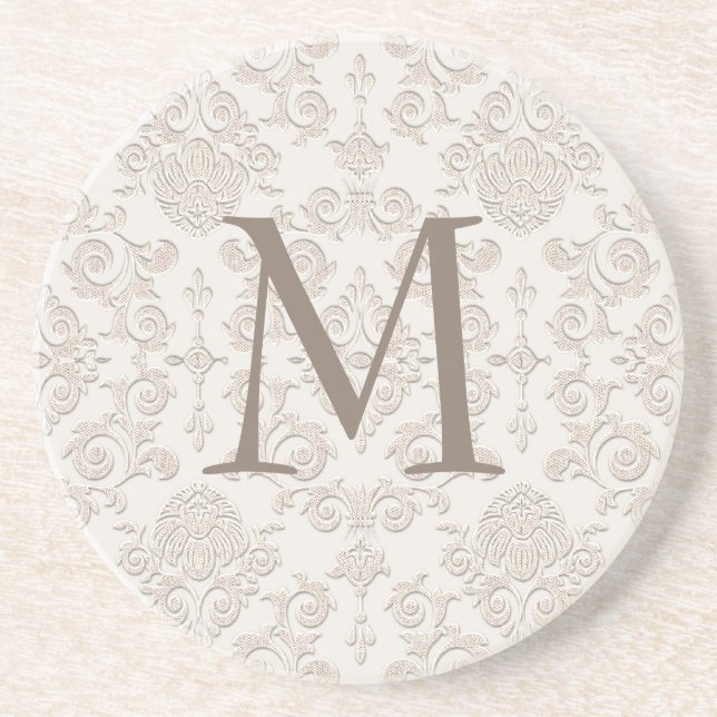 Damastast Monogramunderlägg Underlägg (Framsidan)