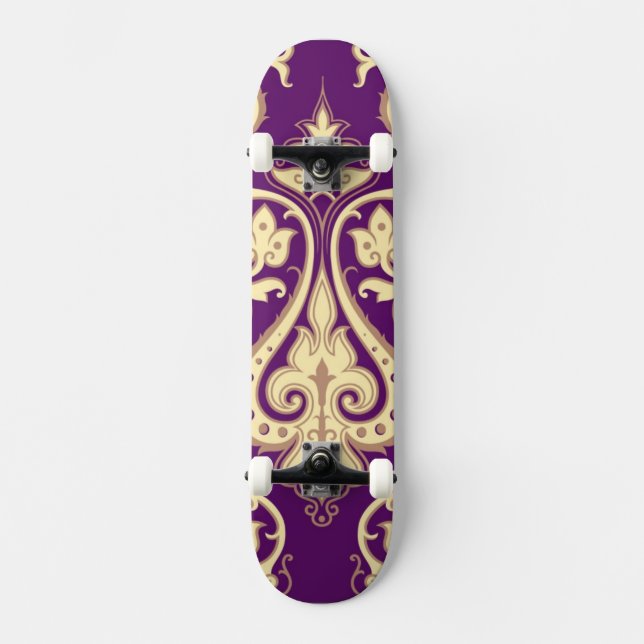 Damastast mönster 4 skateboard bräda 19,5 cm (Framsida)