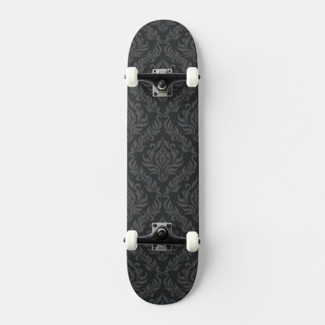 Damastast mönster 6 old school skateboard bräda 21,6 cm (Framsida)
