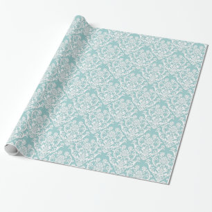 Damastast mönster för klassikervit presentpapper