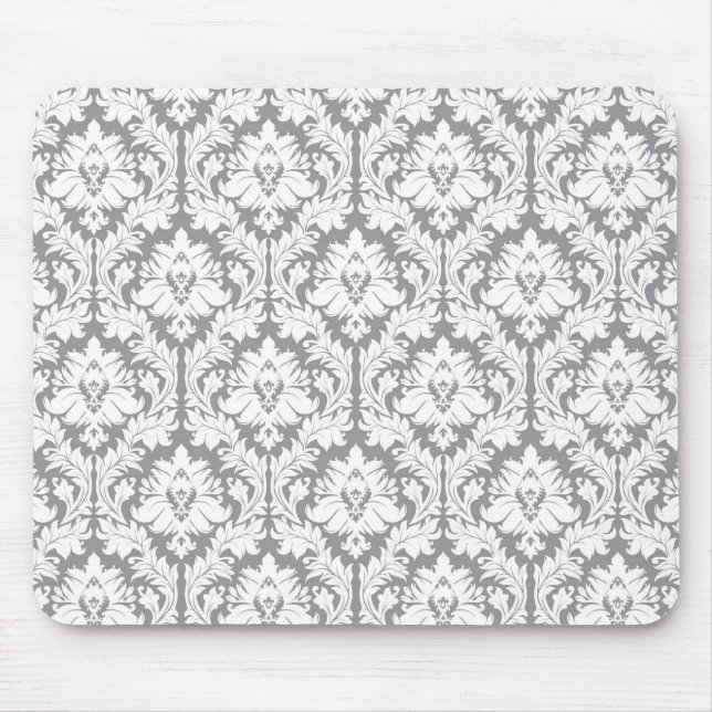 Damastast mönster för Pebblegrå färg Musmatta (Framsidan)