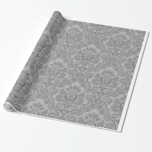 Damastast mönster för silver presentpapper