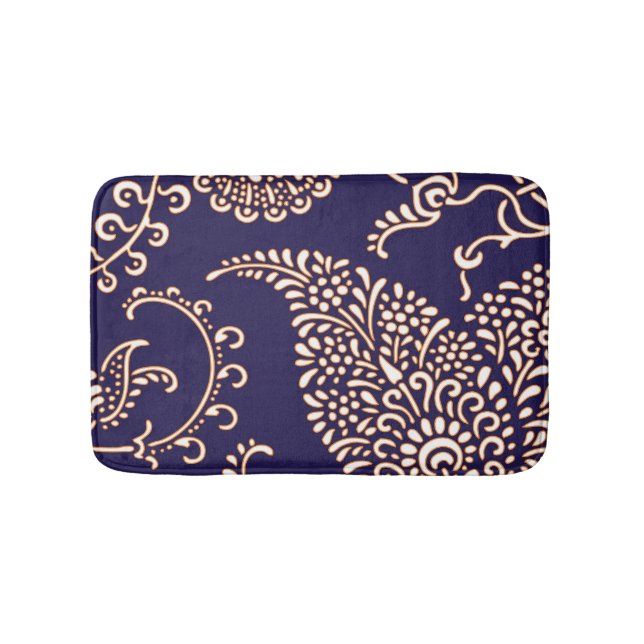 Damastast mönster för vintagepaisley flickaktigt badrumsmatta (Framsidan)