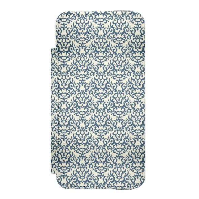 Damastast mönster på lutningbakgrund 2 incipio iPhone wallet skal (Folio Framsidan)