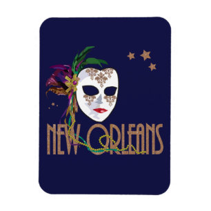 Damastast New Orleans maskerar magneten Magnet