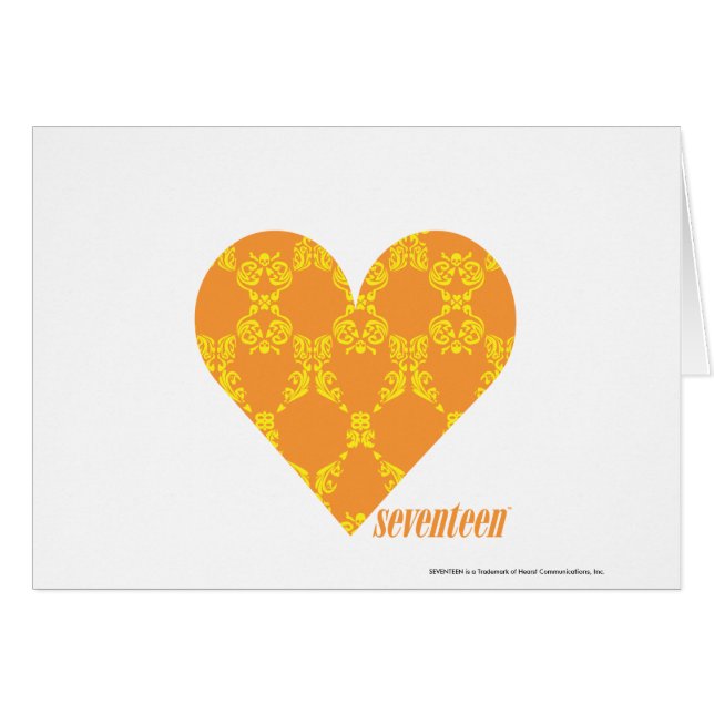 Damastast Orange-Gult 2 Hälsningskort (Framsidan Horizontal)