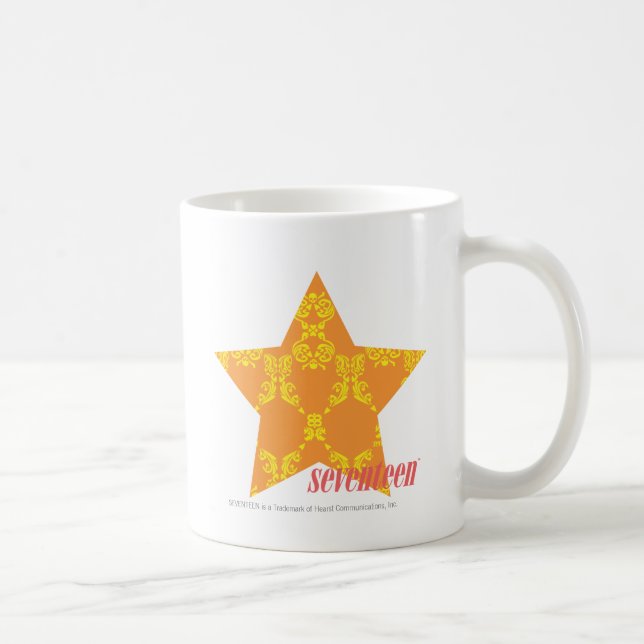 Damastast Orange-Gult 3 Kaffemugg (Höger)