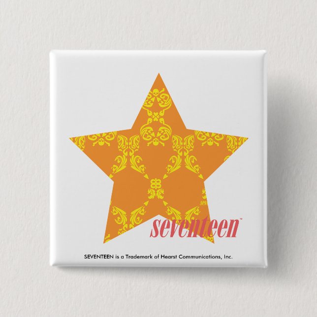 Damastast Orange-Gult 3 Knapp (Framsida)