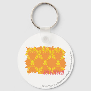 Damastast Orange-Gult 4 Nyckelring