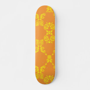 Damastast Orange-Gult Mini Skateboard Bräda 18,7 Cm