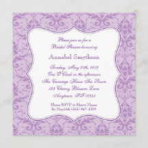 Damastast purpurfärgad elegansinbjudan