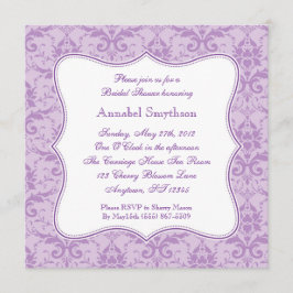 Damastast purpurfärgad elegansinbjudan inbjudningar