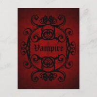 Damastast rött för elegant gotisk vampyr och svart