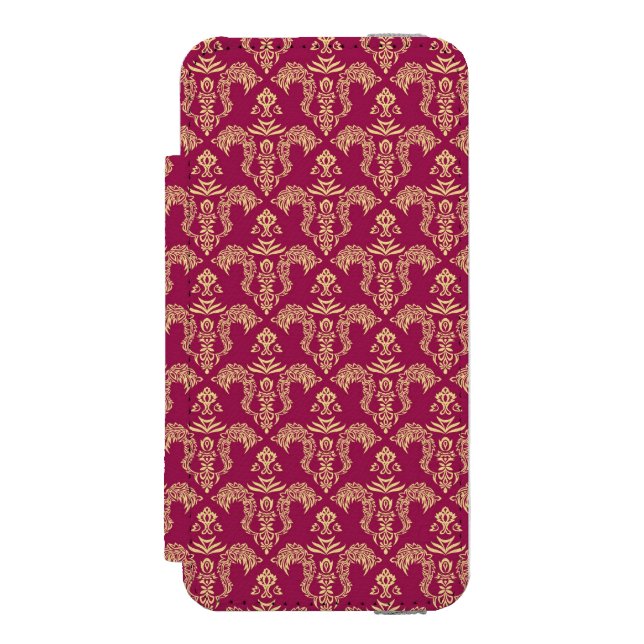 Damastast tapet 4 incipio iPhone wallet skal (Folio Framsidan)