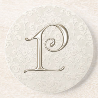Damastast underlägg för Monogram - brev P Sandsten