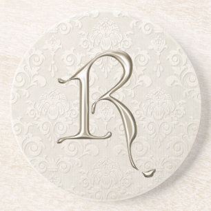 Damastast underlägg för Monogram - brev R Sandsten