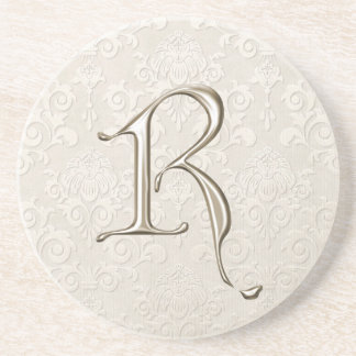 Damastast underlägg för Monogram - brev R Sandsten