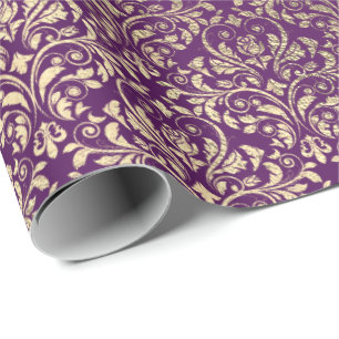 Damastast violett purpurfärgad royal för presentpapper