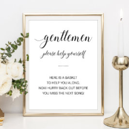 Dambasketong för herrtoalett Elegant bröllopsskylt Poster