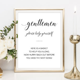 Dambasketong för herrtoalett Elegant bröllopsskylt Poster