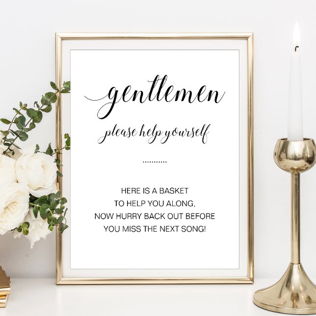 Dambasketong för herrtoalett Elegant bröllopsskylt Poster (Skapare uppladdad)