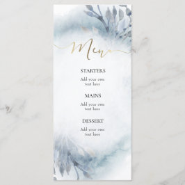 damblå akvarell Meny