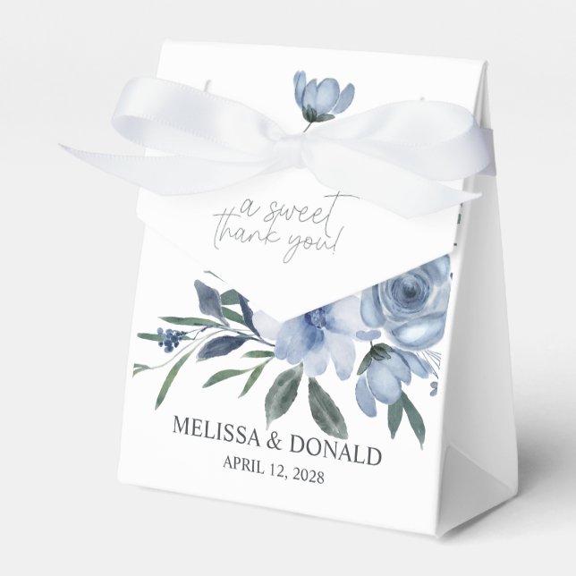 Damblå blommor Förmånslåda Presentaskar (Framsidan Sidan)