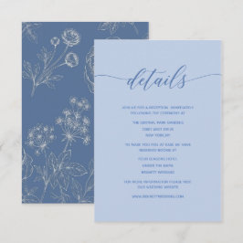 damblå enkel minimal elegant detaljer kort
