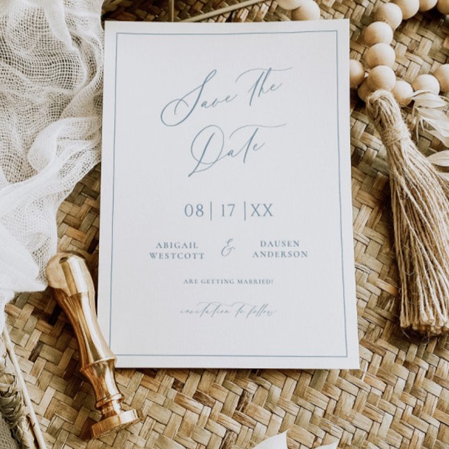 Damblå stuga spara datum för bröllopskort datumet (Skapare uppladdad)